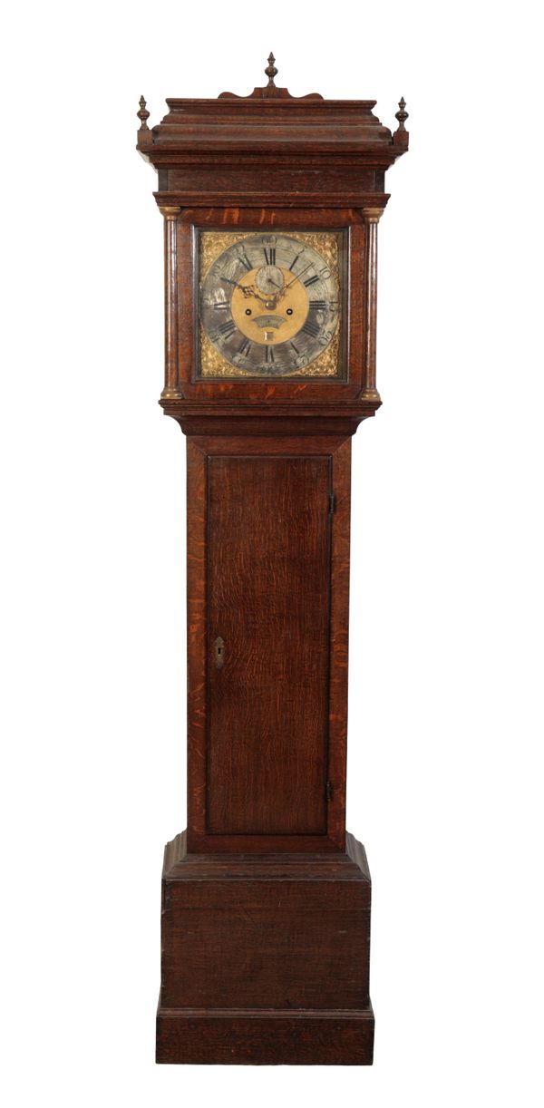 A GEORGE III OAK LONGCASE CLOCK