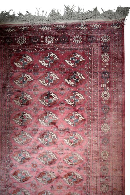 A SILK TEKKE BOKHARA STYLE RUG