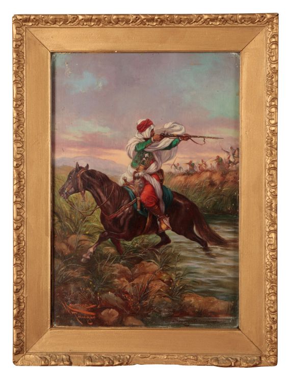 EMILE MARIN (1876-1940) An Arab warrior firing from horseback