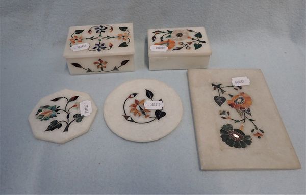 TWO PIETRA DURA BOXES