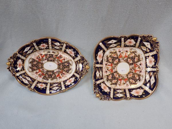 TWO CROWN DERBY IMARI STYLE PLATES