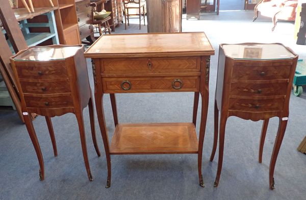 A LOUIS XVI STYLE KINGWOOD SIDE TABLE