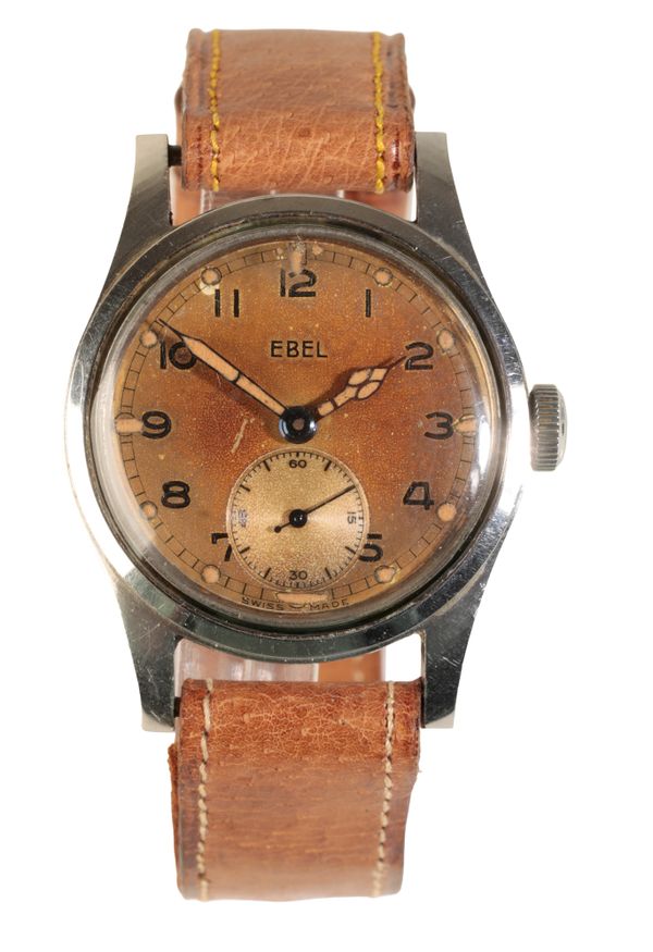 AN EBEL GENTLEMAN'S STAINLESS STEEL MILITARY WRISTWATCH