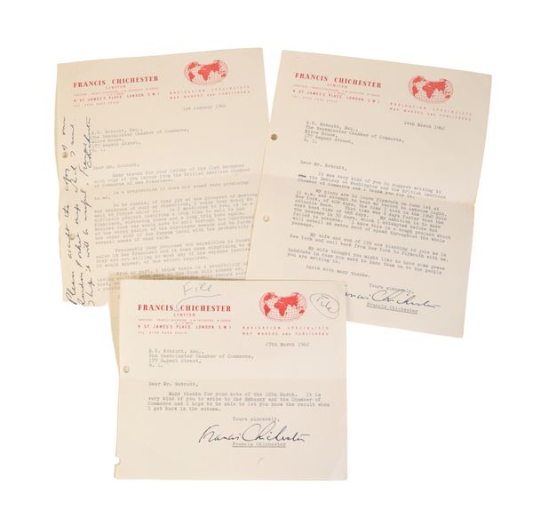 TWO SIGNED LETTERS BY FRANCIS CHICHESTER