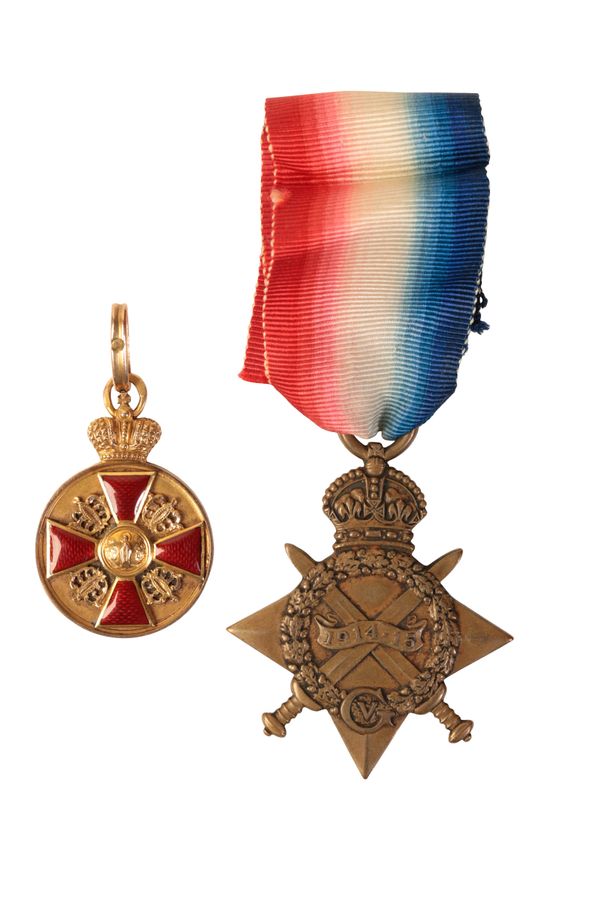 THE EXCEEDINGLY RARE RUSSIAN ORDER OF ST ANNE  MEDAL OF DISTINCTION FOR FOREIGNERS TO SKIPPER DIXON RNR