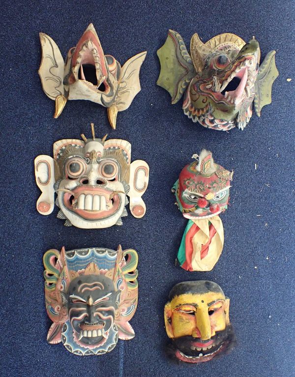 A COLLECTION OF VINTAGE INDONESIAN MASKS