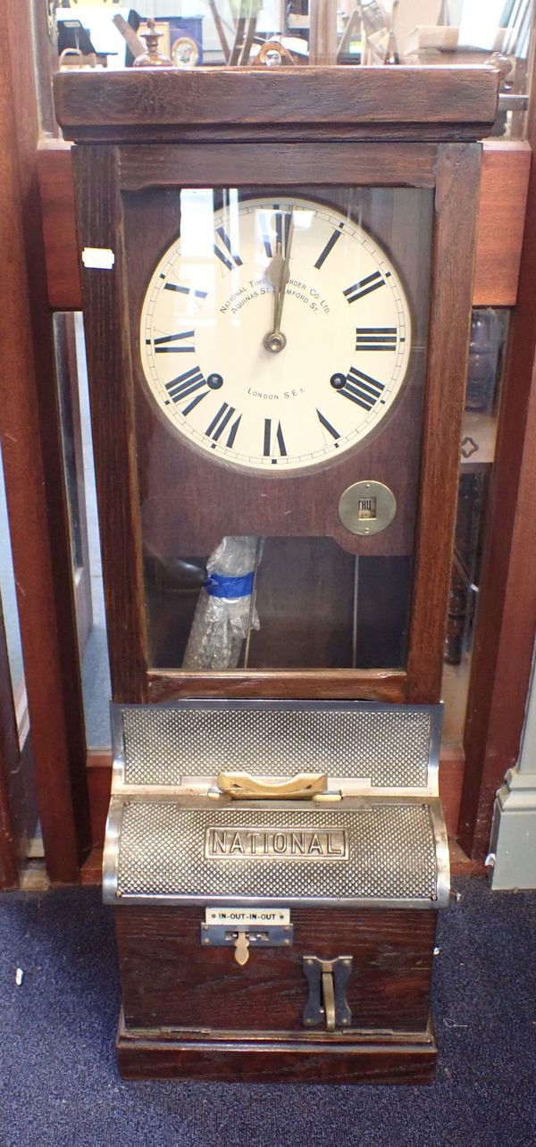 A VINTAGE NATIONAL 'CLOCKING-IN' CLOCK