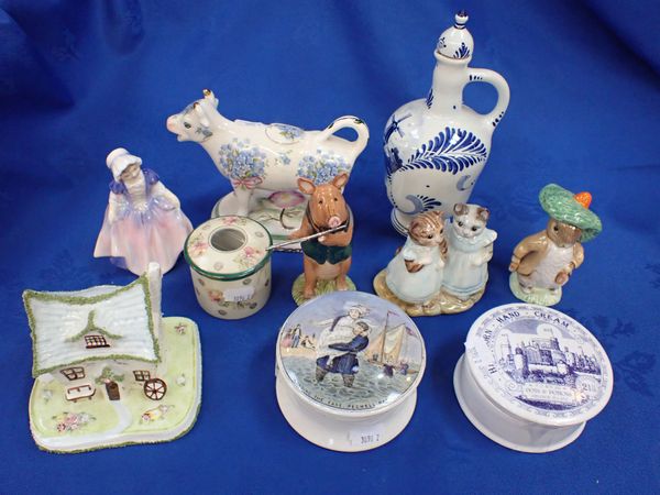 A BESWICK 'DAVID' THE FLUTE PLAYING PIG, ROYAL ALBERT BEATRIX POTTER FIGURES