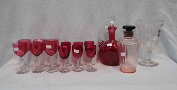 A COLLECTION OF CRANBERRY GLASSWARE