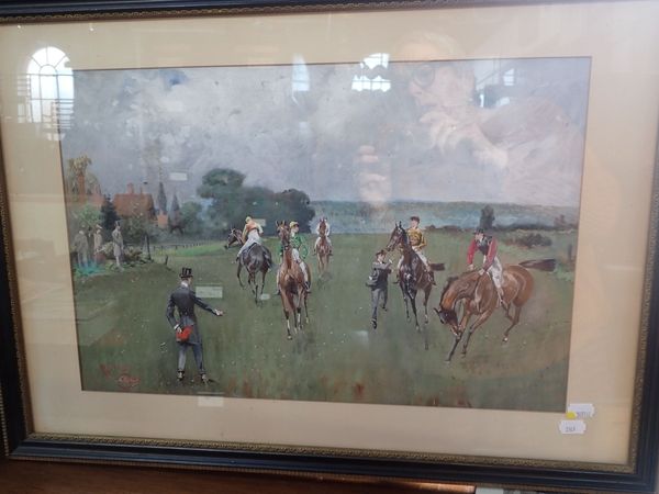 A. H. BELL (?): 'ASCOT 1890', GOUACHE