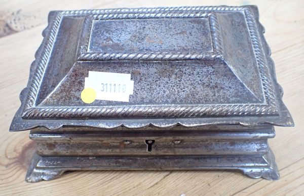 A 19TH CENTURY STEEL TRINKET BOX