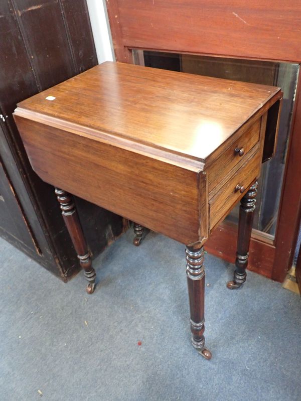 A 19TH CENTURY ROSEWOOD WORKTABLE