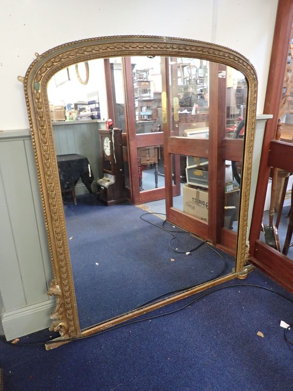 A VICTORIAN OVERMANTEL MIRROR