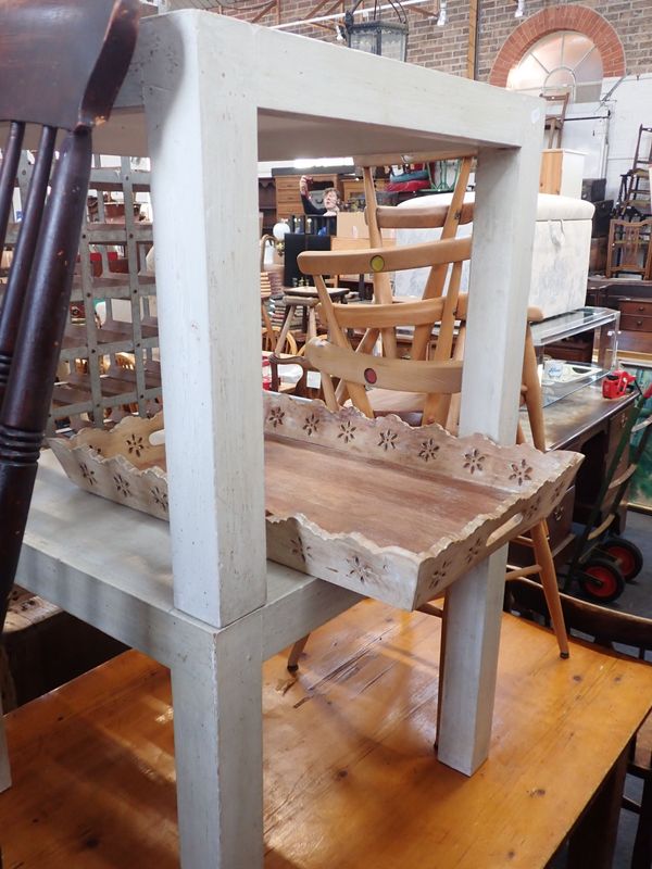 A PAIR OF WHITE PAINTED OCCASIONAL TABLES