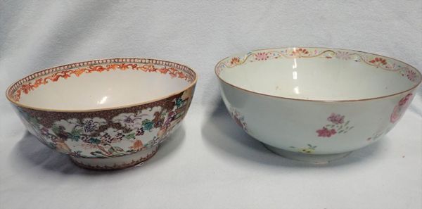 TWO FAMILLE ROSE BOWLS