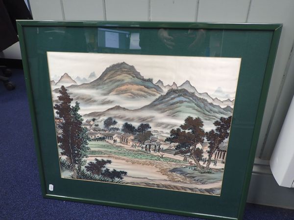 A CHINESE SILK PAINTING