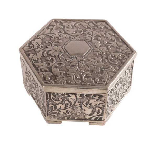 A CONTINENTAL SILVER  JEWELLERY CASKET