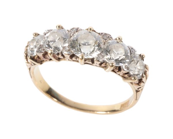 A FIVE STONE DIAMOND RING