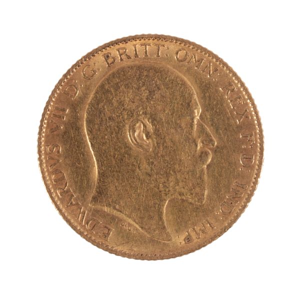 AN EDWARD VII HALF GOLD SOVEREIGN