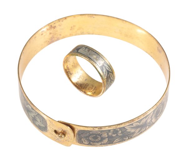 A "RUSSIAN" BANGLE AND MATCHING RING