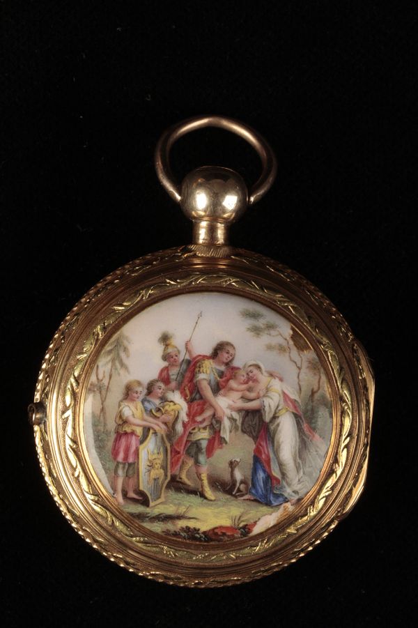 A GOLD CASED POCKET WATCH,
