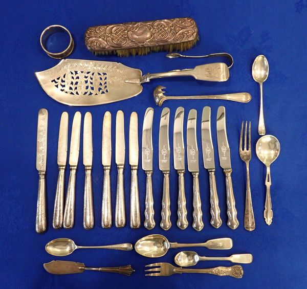 A COLLECTION OF SILVER SPOONS, FORKS