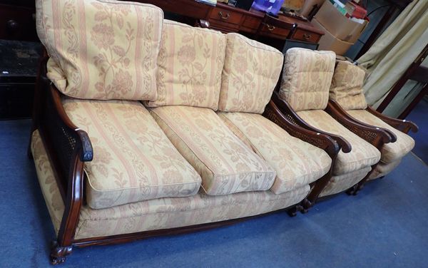 A BERGERE THREE PIECE SUITE