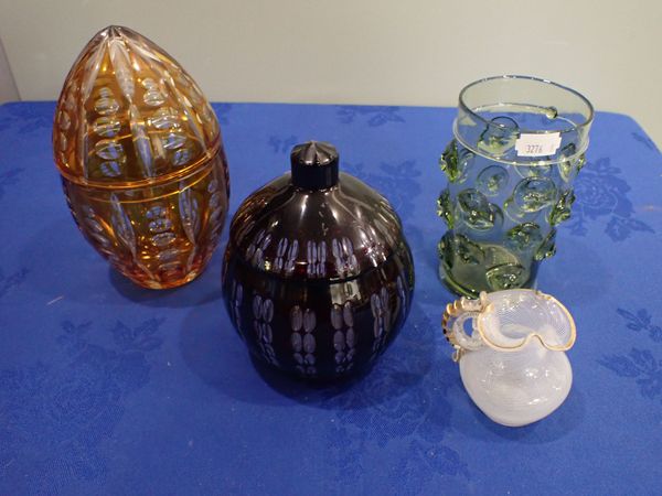 FOUR PIECES OF CONTINENTAL GLASS