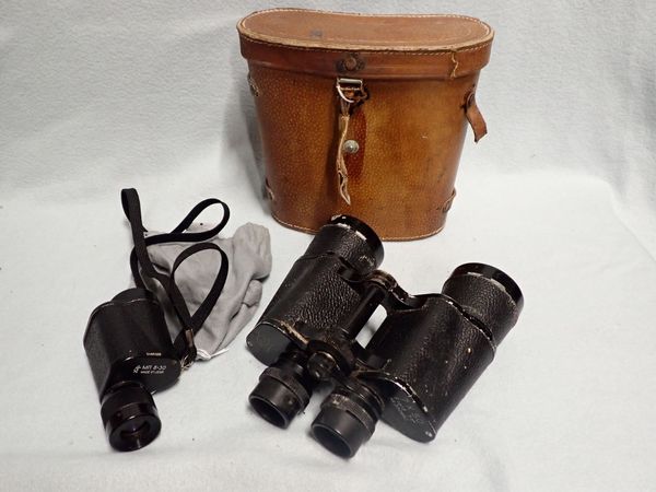 A PAIR OF BINOCULARS, AND A RUSSIAN MONOCULAR