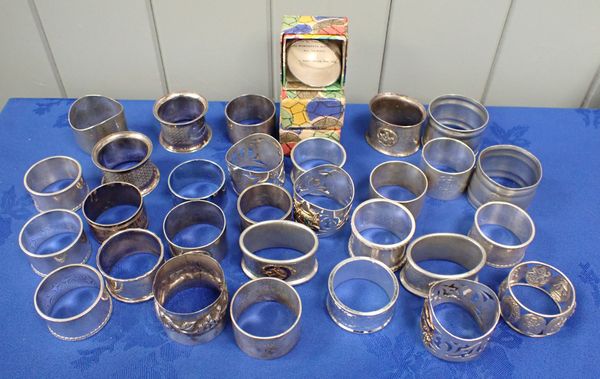 A COLLECTION OF MASONIC NAPKIN RINGS