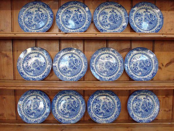 TWELVE 19TH CENTURY MASON'S PATENT IRONSTONE DINNER PLATES