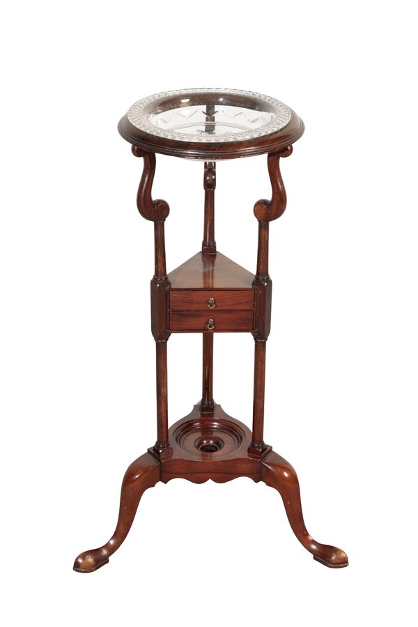 A GEORGE III MAHOGANY BOWL STAND