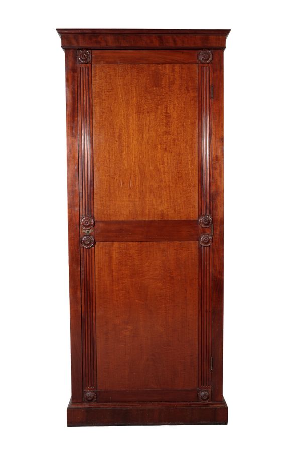 A LATE VICTORIAN MAHOGANY NARROW WARDROBE