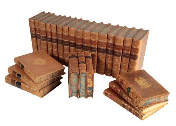 A COLLECTION OF VARIOUS ANTIQUARIAN LEATHER-BOUND BOOKS