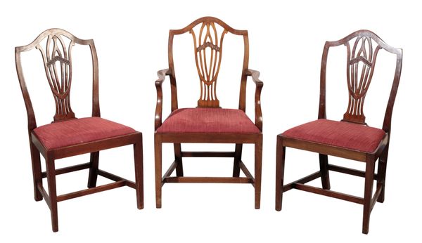 SEVEN GEORGE III STYLE MAHOGANY DINING-CHAIRS