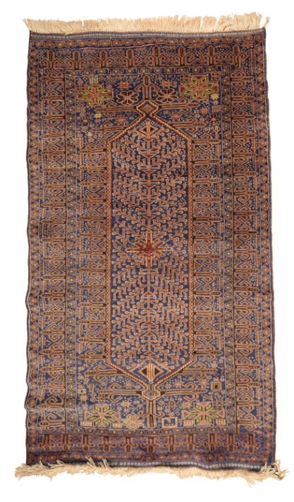 A MODERN BLUE GROUND RUG