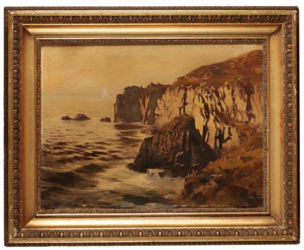 ENGLISH SCHOOL, 19th century Coastal landscape with cliffs and stacks