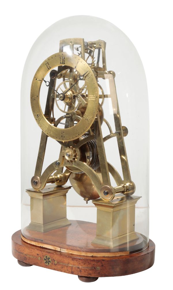 A VICTORIAN SKELETON CLOCK,