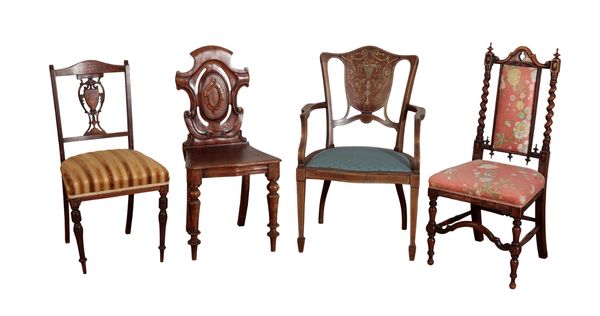 A VICTORIAN HALL CHAIR