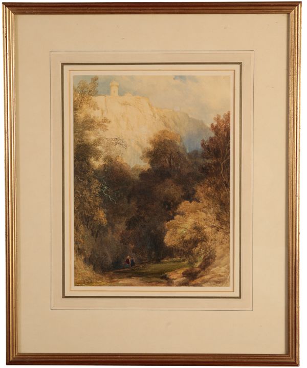 ENGLISH SCHOOL, 19th century, Figures in a landscape,