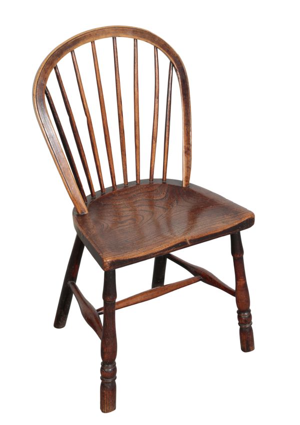 A GEORGE II PRIMITIVE WINDSOR CHAIR