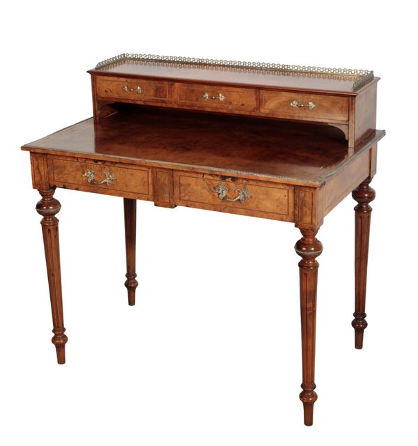 A LOUIS XVI STYLE WALNUT WRITING TABLE