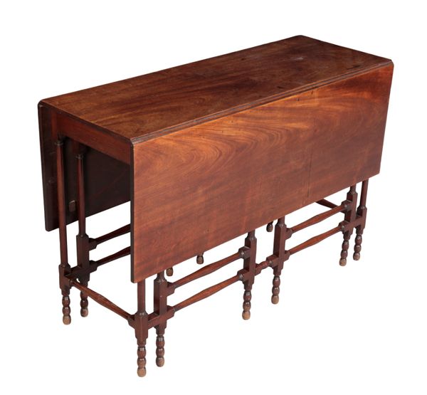 A GEORGE III MAHOGANY 'SPIDER' GATELEG TABLE