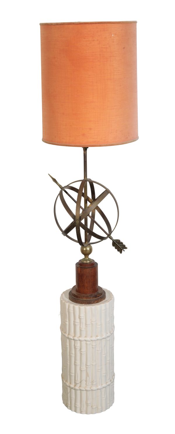 AN ARMILLARY SPHERE TABLE LAMP