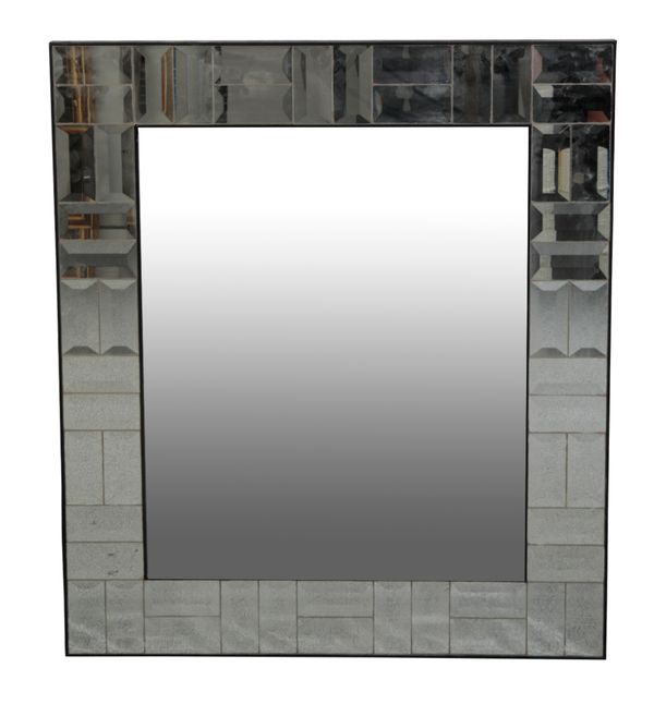 A CONTEMPORARY GLASS FRAME MIRROR