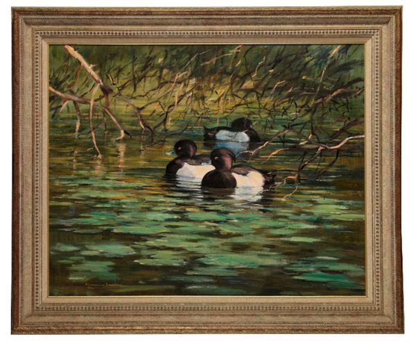 *NORMAN SMITH (B. 1949) 'Tufted duck under the willows'