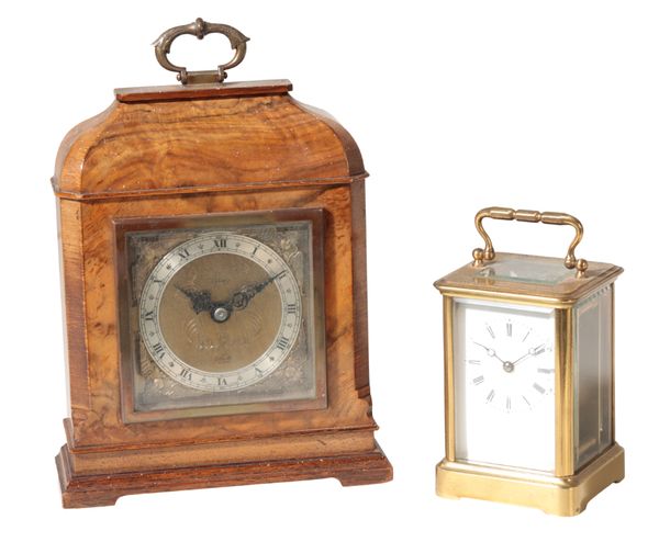 ASPREY; A WALNUT TABLE CLOCK