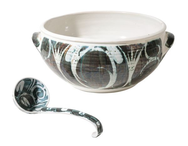 A STUDIO CERAMIC PUNCH BOWL