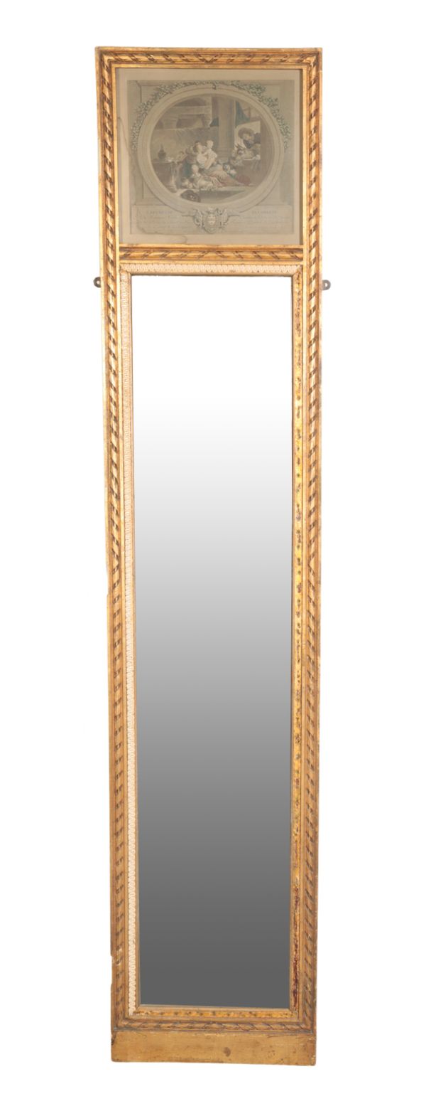 A LOUIS XVI STYLE TRUMEAU MIRROR