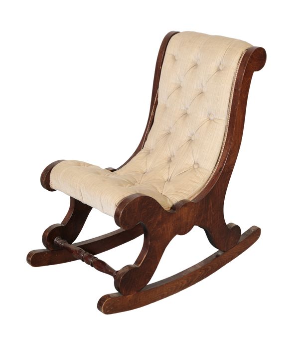 A VICTORIAN CHILDS ROCKING CHAIR